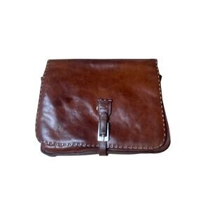 Vintage Dorsa Brown Leather Messenger Bag (No Handles)